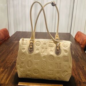 Cream Embossed Tote Bag